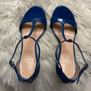 Royal blue T-strap heels